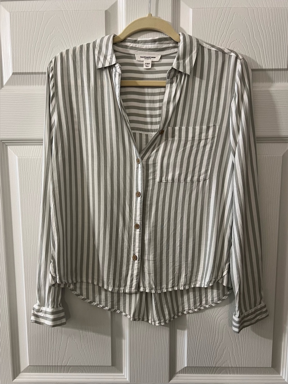 beachlunchlounge Striped Button-Down Blouse